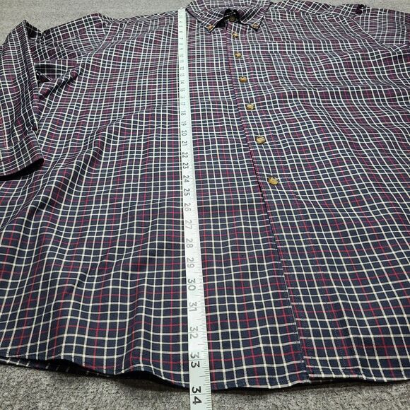 Brooks Brothers Shirt Mens 2XL Blue Red Plaid Non-Iron Long Sleeve Button Down - Picture 2 of 7